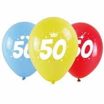 Baloane cu imprimeu numărul 50 3buc